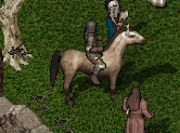 CHESTER on horse back.